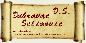 Dubravac Selimović vizit kartica